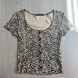 Brandy Melville zelly button down cheetah top